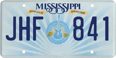 MS license plate JHF841