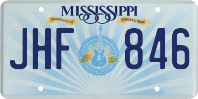 MS license plate JHF846