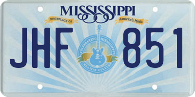MS license plate JHF851