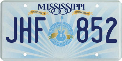 MS license plate JHF852