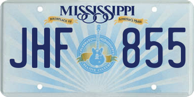 MS license plate JHF855