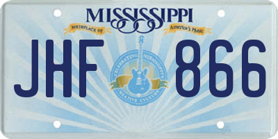 MS license plate JHF866