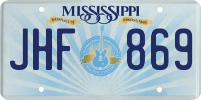 MS license plate JHF869