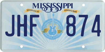 MS license plate JHF874