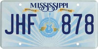 MS license plate JHF878