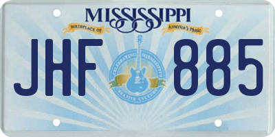 MS license plate JHF885