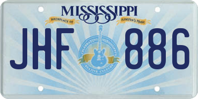 MS license plate JHF886