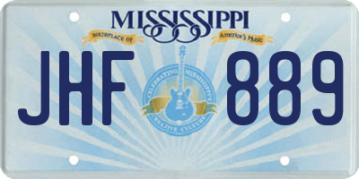 MS license plate JHF889