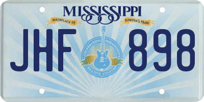 MS license plate JHF898