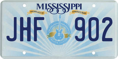 MS license plate JHF902