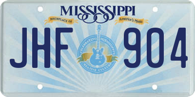 MS license plate JHF904