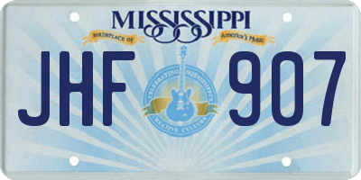 MS license plate JHF907