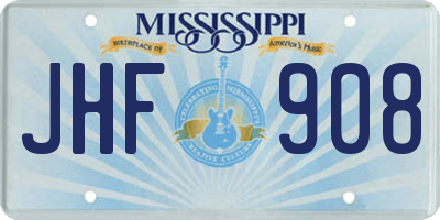 MS license plate JHF908