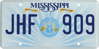 MS license plate JHF909