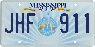 MS license plate JHF911