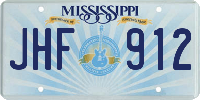MS license plate JHF912