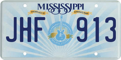 MS license plate JHF913