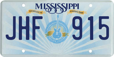 MS license plate JHF915