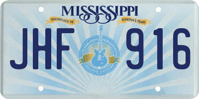 MS license plate JHF916