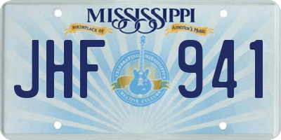MS license plate JHF941