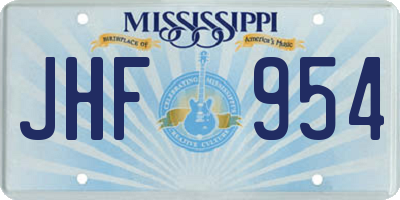 MS license plate JHF954