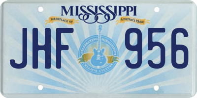 MS license plate JHF956