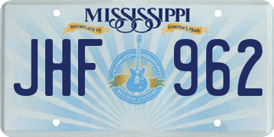 MS license plate JHF962