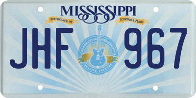 MS license plate JHF967