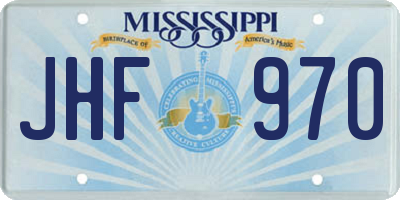 MS license plate JHF970