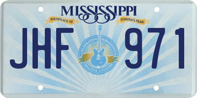 MS license plate JHF971