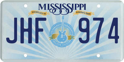MS license plate JHF974