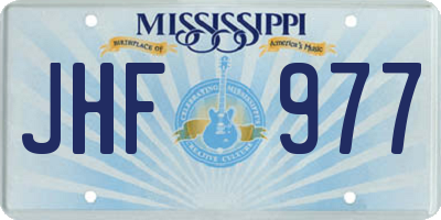MS license plate JHF977