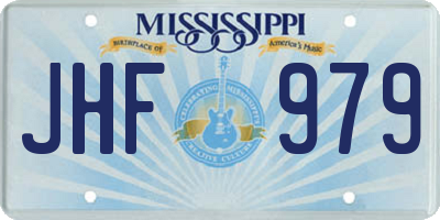 MS license plate JHF979
