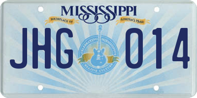 MS license plate JHG014