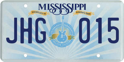 MS license plate JHG015