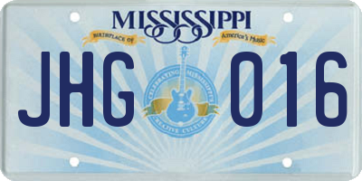 MS license plate JHG016