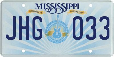 MS license plate JHG033
