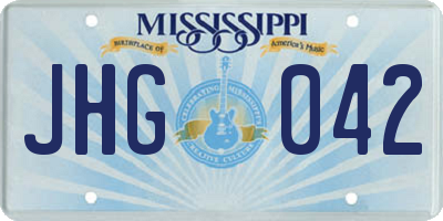 MS license plate JHG042