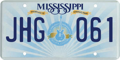 MS license plate JHG061