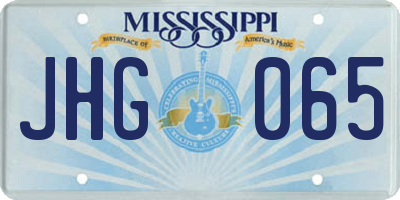MS license plate JHG065