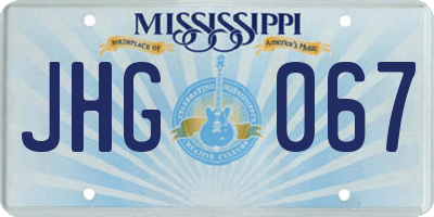 MS license plate JHG067