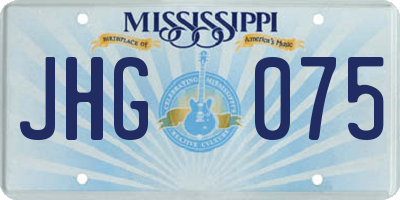 MS license plate JHG075
