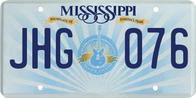 MS license plate JHG076