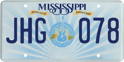 MS license plate JHG078
