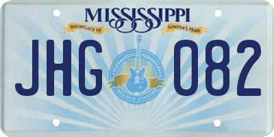 MS license plate JHG082