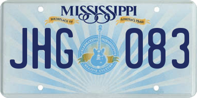 MS license plate JHG083