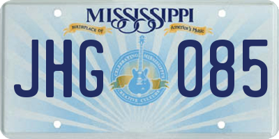 MS license plate JHG085