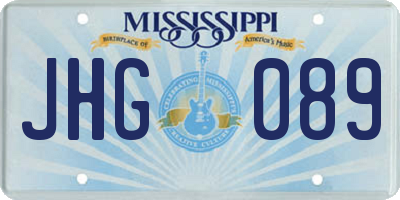 MS license plate JHG089