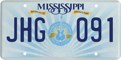 MS license plate JHG091