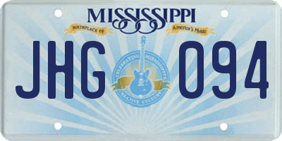MS license plate JHG094